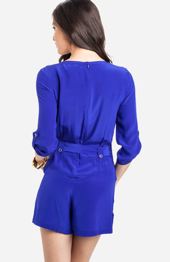 Blue silk outlet romper