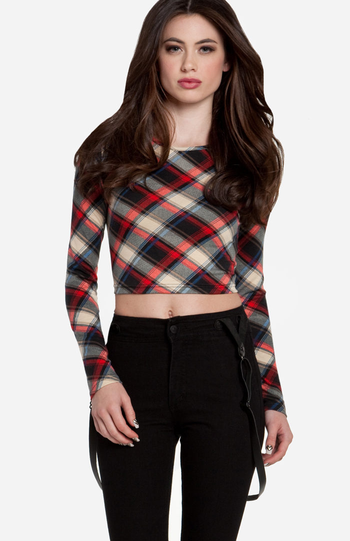 tartan plaid womens top