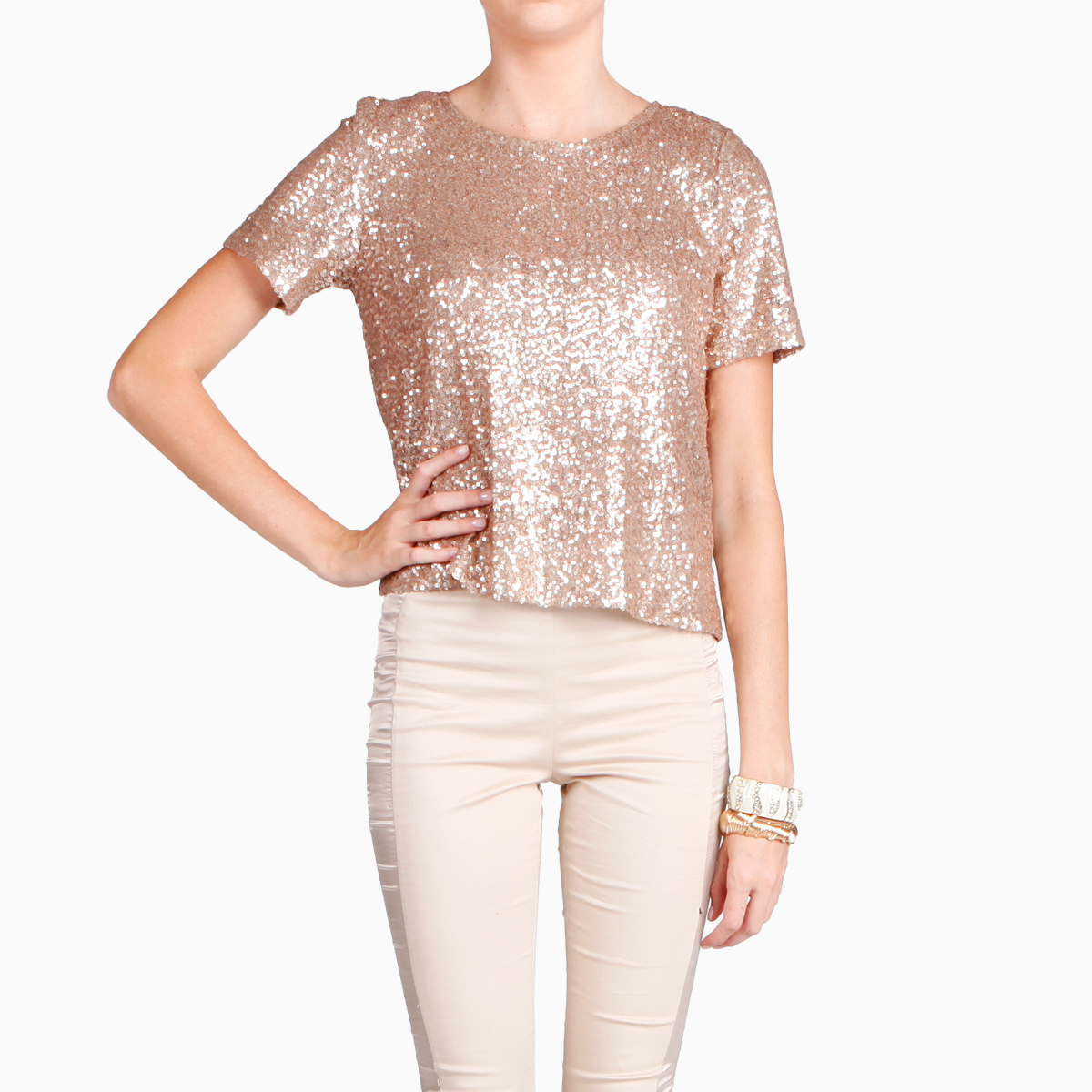 Sequin Top In Gold 