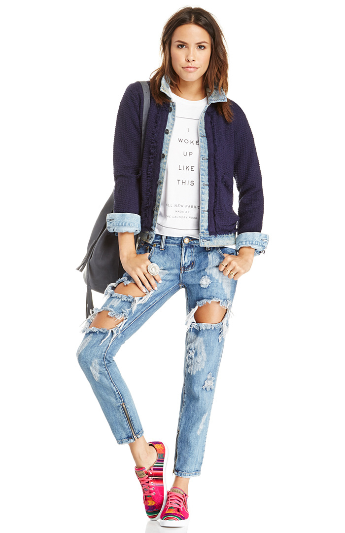 Maison Scotch Knitted Jacket in Navy | DAILYLOOK