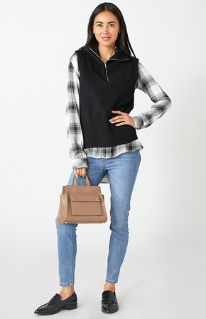 Denim and Plaid Shirt Tote Bag