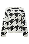 Crew Neck Houndstooth Sweater