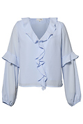 Ruffled V-Neck Blouse