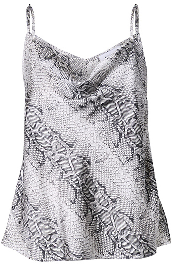 Cowl Neck Animal Print Top Slide 1