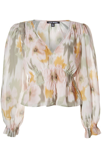 Watercolor Cropped Blouse Slide 1