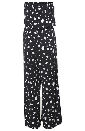 Polka dot store strapless jumpsuit