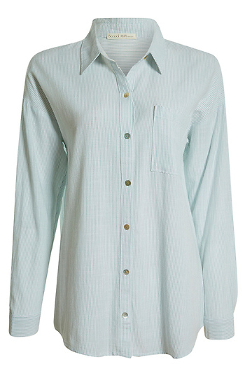 Thin Striped Button Down Shirt Slide 1