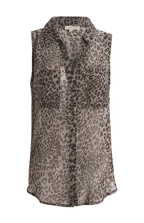 animal print sleeveless blouse