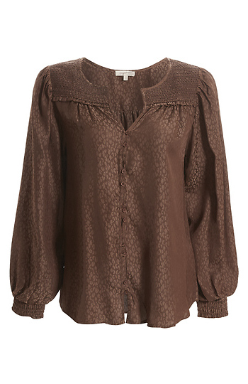 Mystree Split Neck Button Blouse Slide 1