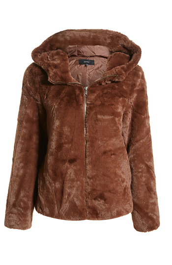 Faux Fur Hooded Jacket Slide 1