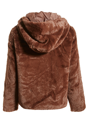 DAILYLOOK Fur | in Jacket Faux Hooded M Brown
