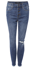 Liverpool Exposed Button Fly Ankle Denim