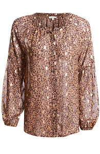 Button Front Animal Printed Top Slide 1