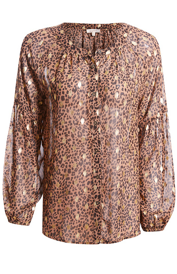 Button Front Animal Printed Top Slide 1