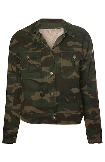 Sherpa Lined Camo Jacket Slide 1