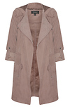 Long Hooded Peach Skin Jacket