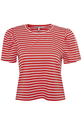 BCBGeneration Striped Puff Sleeve T-Shirt Slide 1