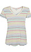 V-Neck Rainbow Striped Tee Thumb 1