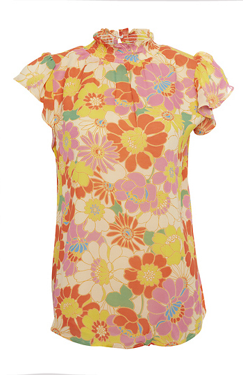 Printed Short Sleeve Top Slide 1