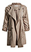 Peachskin Hooded Jacket with Rolled Sleeves Thumb 1