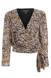 Surplice Floral Blouse Slide 1