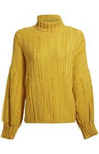 Cuffed Sleeves Turtleneck Sweater Slide 1