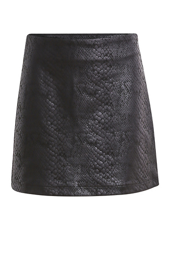 Snake Embossed Mini Skirt Slide 1