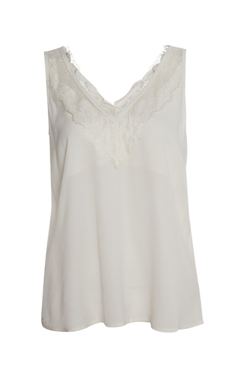 Sleeveless Lace Trim Tank Slide 1