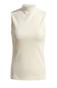 Ribbed Mock Neck Sleeveless Top Slide 1