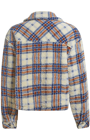 Fluffy plaid outlet jacket