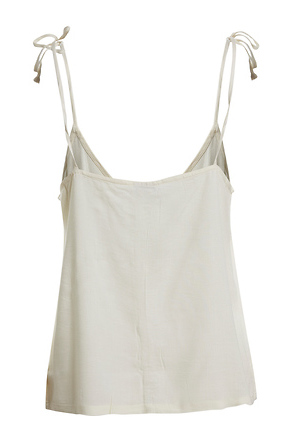 Spaghetti Strap Button Up Tank- White