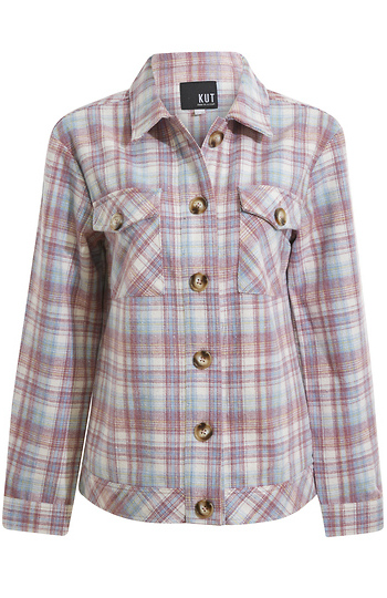 KUT from the Kloth Plaid Shirt Jacket Slide 1