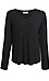 V-Neck Long Sleeve Brushed Knit Top Thumb 1