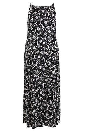 Black Floral Maxi - Surplice Maxi Dress - Sleeveless Maxi Dress