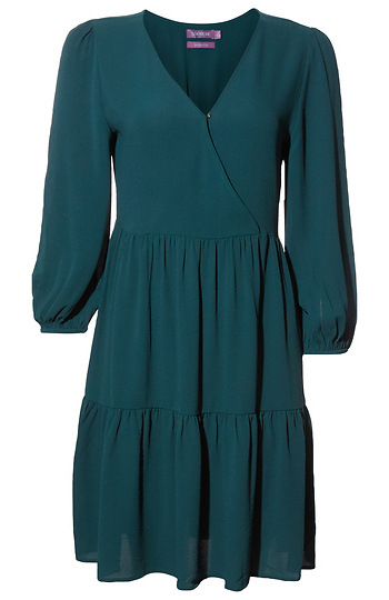 Long Sleeve Tiered Mini Dress Slide 1