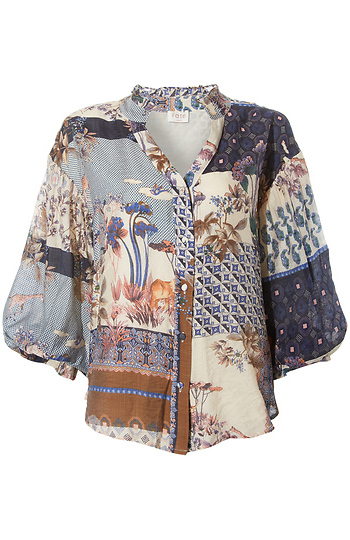 Patchwork Print Blouse Slide 1