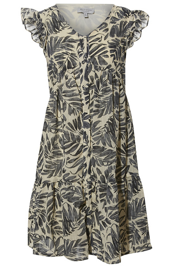 Printed Button Front Mini Dress Slide 1