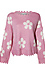 Distressed Floral Patterned Pullover Sweater Thumb 1