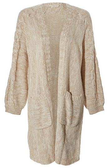 Open Front Long Sleeve Knit Cardigan Slide 1