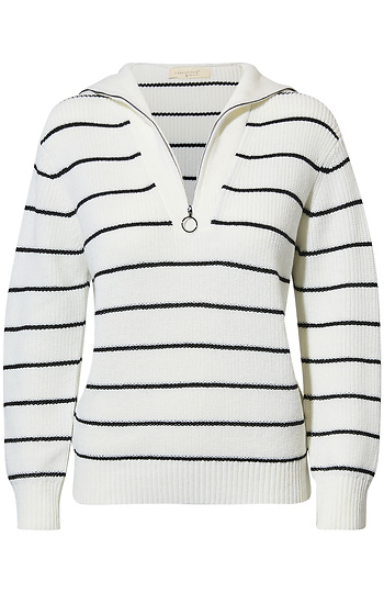 Striped Half Zip Sweater Slide 1