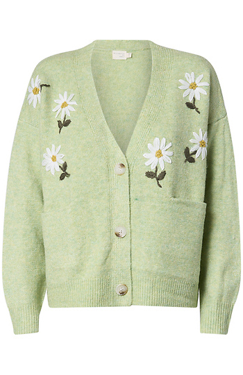 V-Neck Floral Cardigan Slide 1