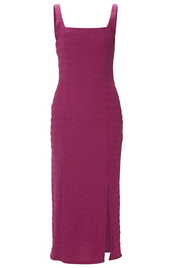 Square Neck Seersucker Midi Dress Slide 1