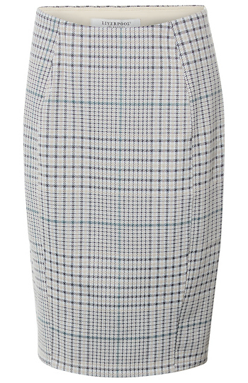 Liverpool Plaid Pencil Skirt Slide 1