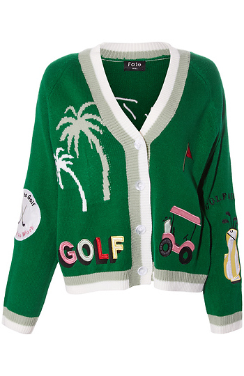 Embroidered Golf Cardigan Slide 1