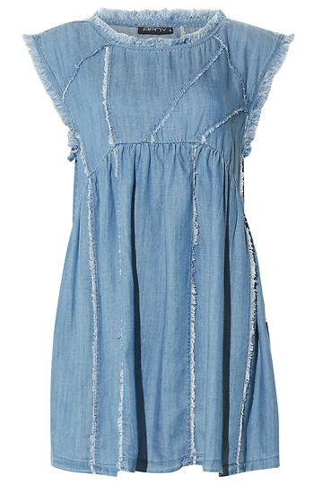 Sleeveless Frayed Tunic Dress Slide 1