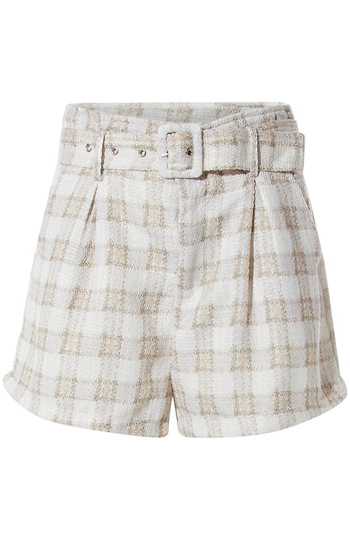 Plaid Belted Shorts Slide 1