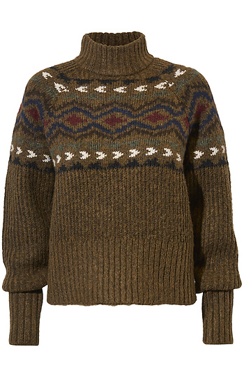 Aztec Mock Neck Sweater Slide 1