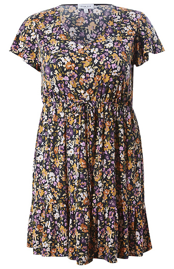 Floral Button Down Ditsy Dress Slide 1