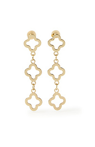 3-Clover Shaped Drop Earrings Slide 1