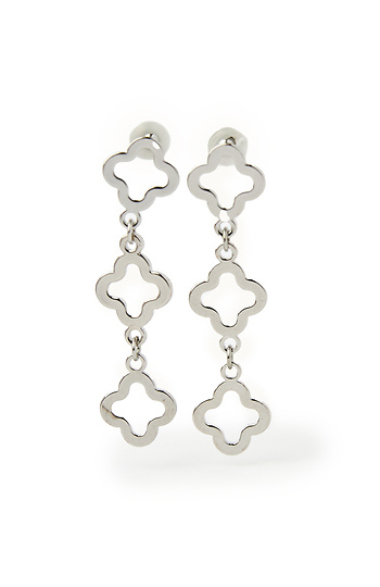 3-Clover Shaped Drop Earrings Slide 1